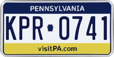 PA license plate KPR0741