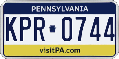 PA license plate KPR0744