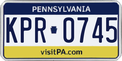 PA license plate KPR0745