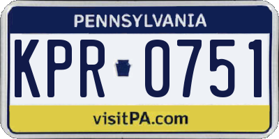 PA license plate KPR0751