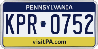 PA license plate KPR0752