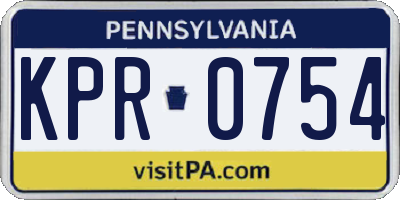 PA license plate KPR0754