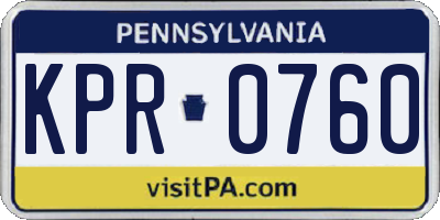 PA license plate KPR0760