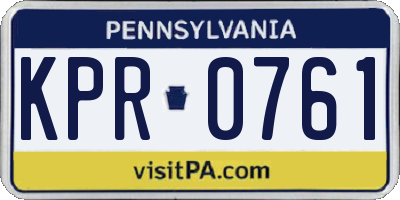 PA license plate KPR0761