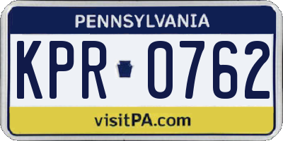 PA license plate KPR0762