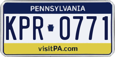 PA license plate KPR0771