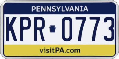 PA license plate KPR0773