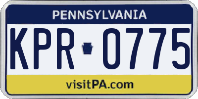 PA license plate KPR0775
