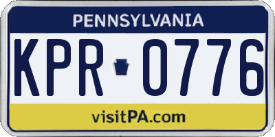 PA license plate KPR0776