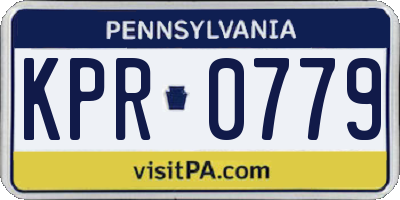 PA license plate KPR0779