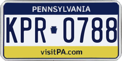 PA license plate KPR0788