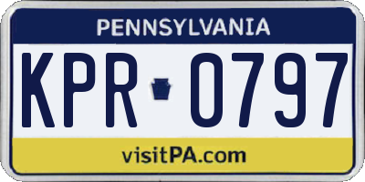 PA license plate KPR0797