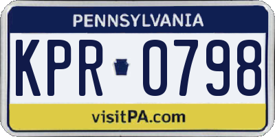 PA license plate KPR0798