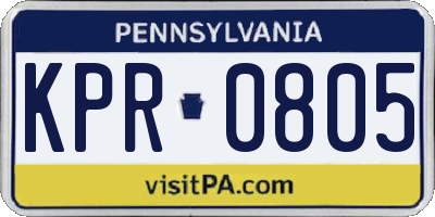 PA license plate KPR0805