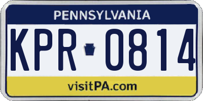 PA license plate KPR0814