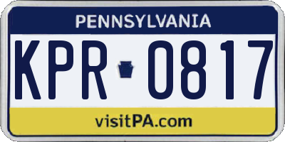 PA license plate KPR0817