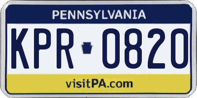 PA license plate KPR0820