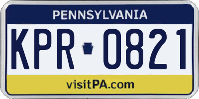PA license plate KPR0821