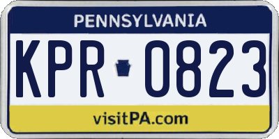 PA license plate KPR0823