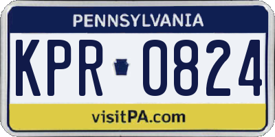 PA license plate KPR0824