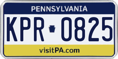 PA license plate KPR0825
