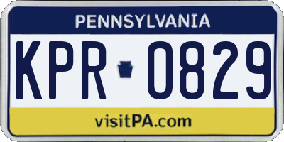 PA license plate KPR0829
