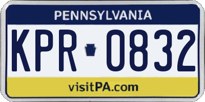 PA license plate KPR0832