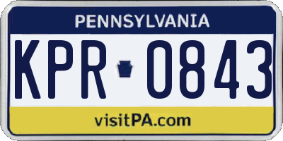 PA license plate KPR0843