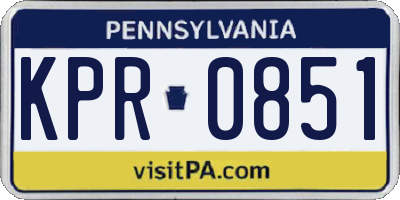 PA license plate KPR0851