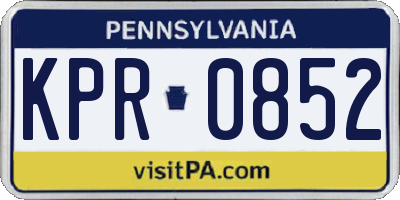 PA license plate KPR0852