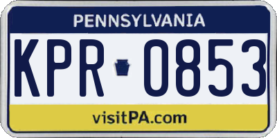 PA license plate KPR0853