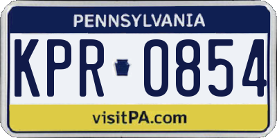PA license plate KPR0854
