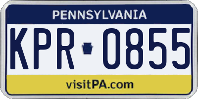 PA license plate KPR0855