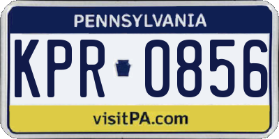 PA license plate KPR0856
