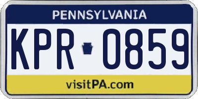 PA license plate KPR0859
