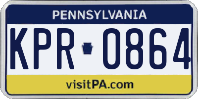 PA license plate KPR0864