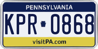 PA license plate KPR0868