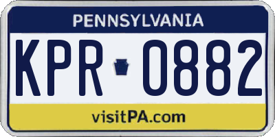 PA license plate KPR0882