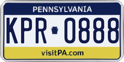 PA license plate KPR0888