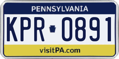PA license plate KPR0891