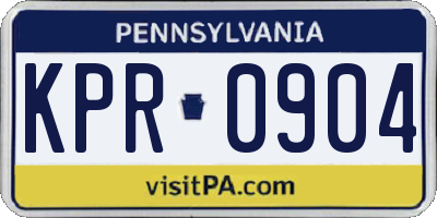 PA license plate KPR0904