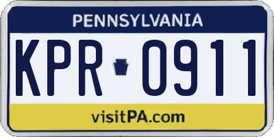PA license plate KPR0911