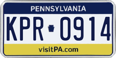 PA license plate KPR0914