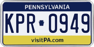 PA license plate KPR0949