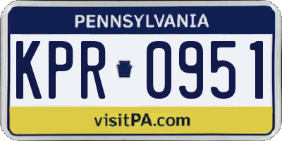 PA license plate KPR0951