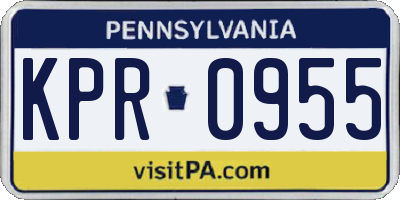 PA license plate KPR0955