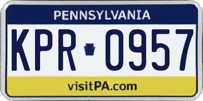 PA license plate KPR0957