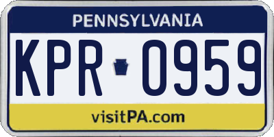 PA license plate KPR0959