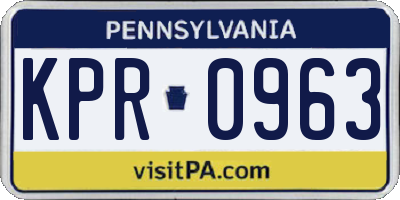 PA license plate KPR0963
