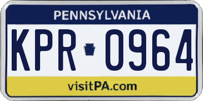 PA license plate KPR0964